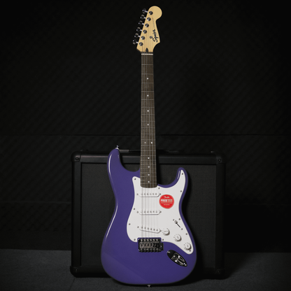 Squier Sonic Stratocaster SSS Electric Guitar with White Pickguard & Tremolo , Laurel FB - Ultraviolet