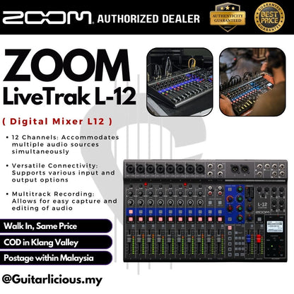 Zoom LiveTrak L-12 – 12 Channel Digital Mixer with Interface ( L12 / L 12 / LiveTrak-12 )