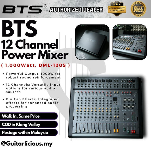 BTS DML-1205 1000watt Powered Mixer (12 Channel) - DML-1205 ( DML1205 / DML 1205 / 12-Channel )