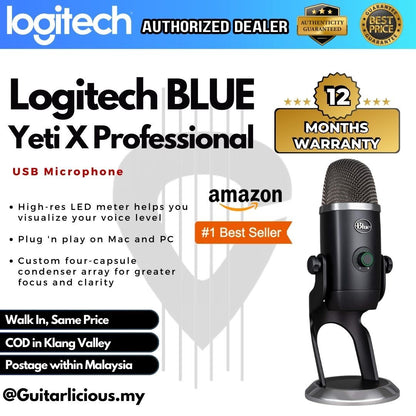 Logitech LFC BLUE Yeti X Professional USB Condenser Microphone by Logitech - Blackout