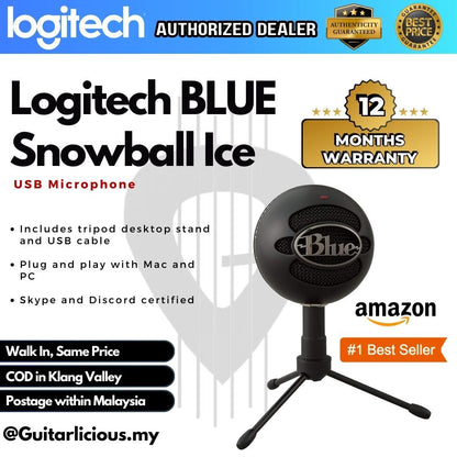 Logitech LFC BLUE Snowball iCE USB Condenser Microphone by Logitech - Black