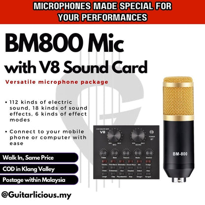 Condenser Microphone with Sound Card (V8) Package (BM-800-V8)