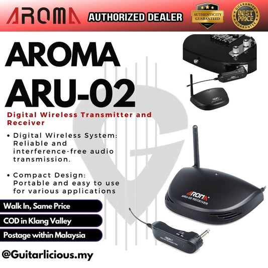 Aroma ARU-02 Wireless Guitar Digital Transmitter Receiver System ( ARU 02 / ARU02 )