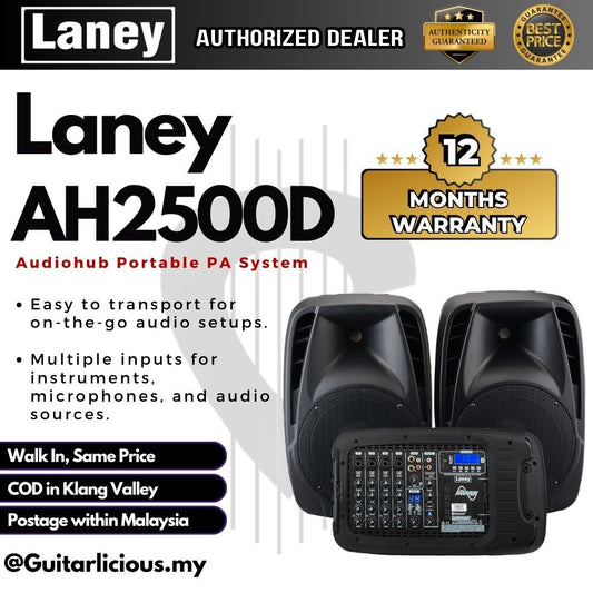 Laney Audiohub AH2500D Portable PA Speaker with Mixer (Ah2500 / AH-2500-D / AH 2500D / 2 x 500w)