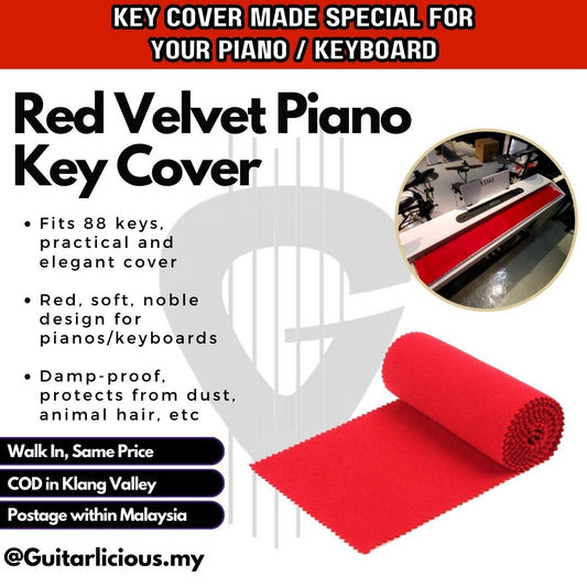 Red Velvet 88 keys Piano Key Cover - PA-29B