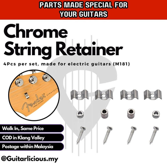 4 Pieces Chrome String Retainer Metal String Tree Set for Electric Guitar - M181