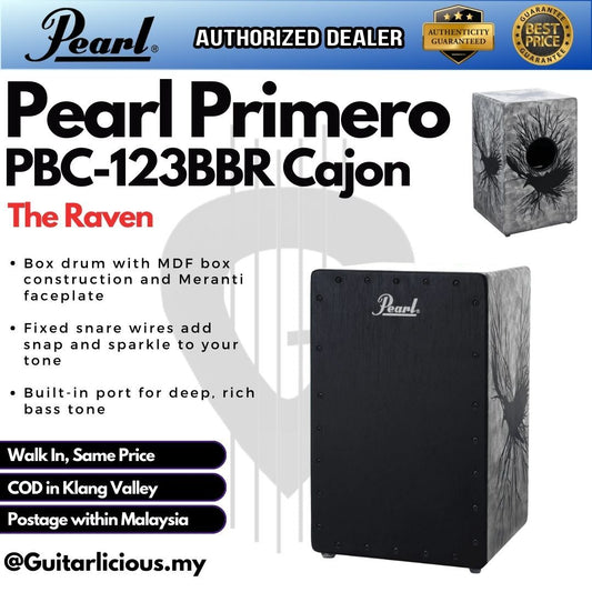 Pearl PBC123BBR Primero Cajon Music Rhythm Box - The Raven ( PBC-123BBR / PBC 123BBR / PBC-123 )