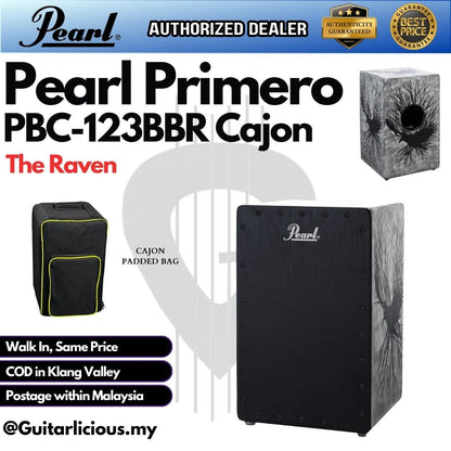 Pearl PBC123BBR Primero Cajon Music Rhythm Box - The Raven ( PBC-123BBR / PBC 123BBR / PBC-123 )