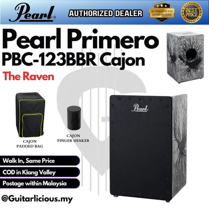 Pearl PBC123BBR Primero Cajon Music Rhythm Box - The Raven ( PBC-123BBR / PBC 123BBR / PBC-123 )