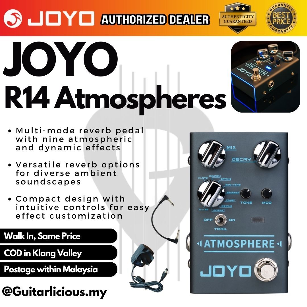joyo reverb pedal JOYO R-14 R-Series Atmospheres- Reverb Pedal, Multi-mode Reverb Effect Pedal w/9 Effects – GUITARLICIOUS