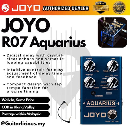 Joyo R-07 R-Series Aquarius Digital Delay and Loop Guitar Effects Pedal (R07 / R 07 / R-7)