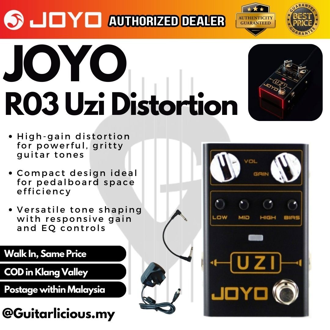 joyo uzi distortion pedal JOYO UZI Distortion (R03 / R 03 / R-03) Guitar Effects Pedal – GUITARLICIOUS