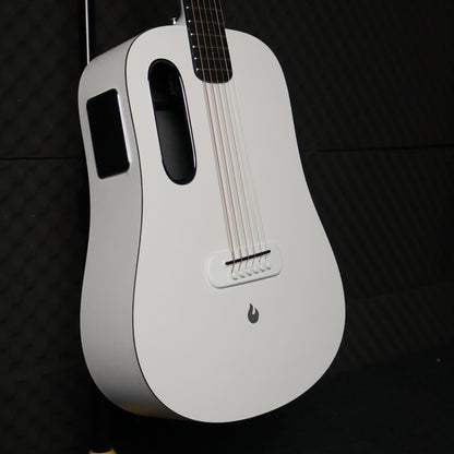 Lava Me Play 36 inch All-Weather Body Smart Acoustic-Electric Guitar w/Touchscreen Effects & Lite Bag - Frost White