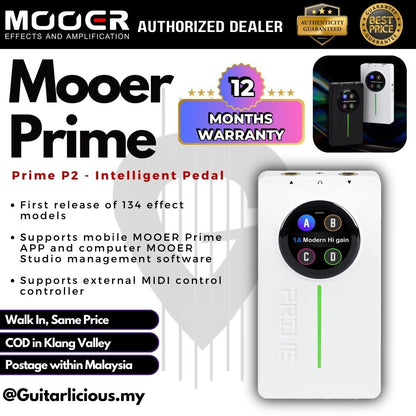 MOOER PRIME P2 Multi-Effects Pedal Processor, Stereo Electric Guitar Pedals & Touch Screen for Performance Practice