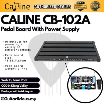 Caline CB-102A Pedalboard with power supply & Daisy Chain - 48cm x 35.3cm ( B-102A / CB102A / CB102 )