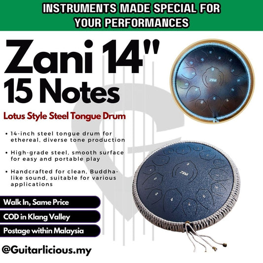 ZANI 15 Notes Lotus Style Steel Tongue Drums (Tongue 14)