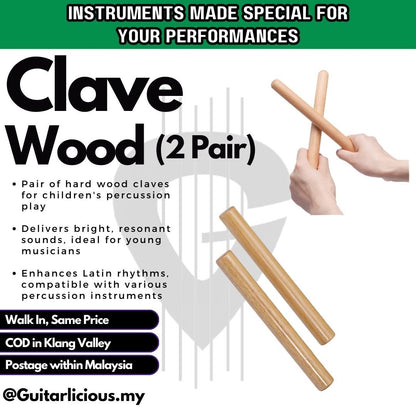 Clave Wood Instrument G7-2 (Pair)