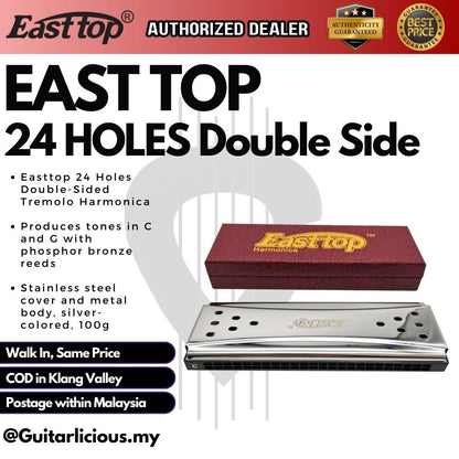 Easttop 24 Holes Double Side Harmonica (T24-2)