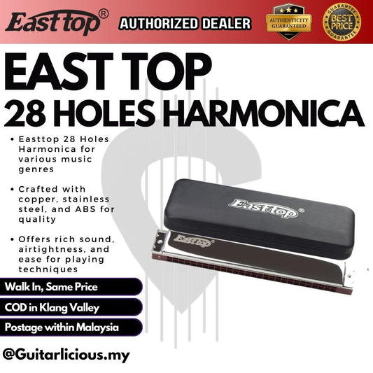 Easttop 28 holes Harmonica with Hard Case - (T-28-1)