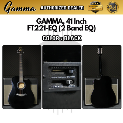 GAMMA Series 41inch Acoustic Guitar with 2 band EQ / Semi Acoustic ( FT221-EQ / FT-221-EQ / FT 221 EQ )