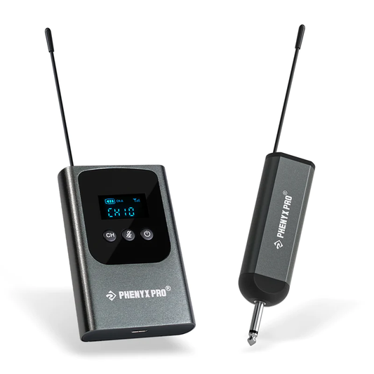 Phenyx Pro PDP-1B Single Digital Wireless Microphone System UHF with 1 Bodypack / Headset / Lapel Mics & Mini Receiver