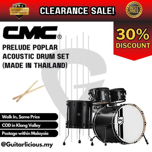 CMC Prelude Poplar 5 Piece Acoustic Drum Set (Made in Thailand) - Black