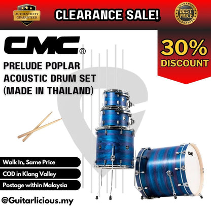 CMC Prelude Poplar 5 Piece Acoustic Drum Set (Made in Thailand) - Teal Blue