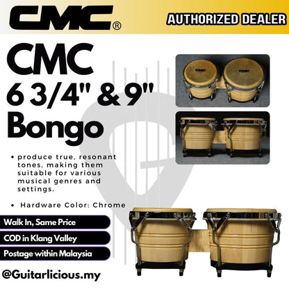 CMC Bongo Drum 6 3/4 inch & 9 inch with hardware (Made in Thailand) / CMC-BK / CMC-CR