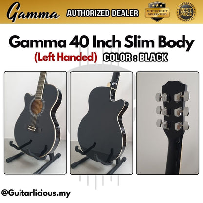 GAMMA Series 40 inch Slimbody / Slim Body Left handed Acoustic Guitar ( GM40LH / GM40 LH )