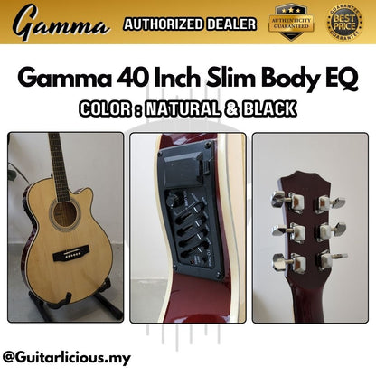 GAMMA Series 40inch Slimbody Acoustic Guitar with 4 band EQ ( GM40S-EQ / GM40SEQ)