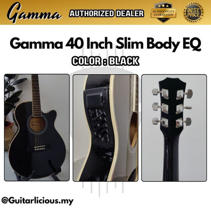 GAMMA Series 40inch Slimbody Acoustic Guitar with 4 band EQ ( GM40S-EQ / GM40SEQ)