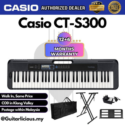 CASIO CT-S300 61-Keys Casiotone Portable Keyboard, Bundle Set (CTS300 / CTS 300 / CT S 300)