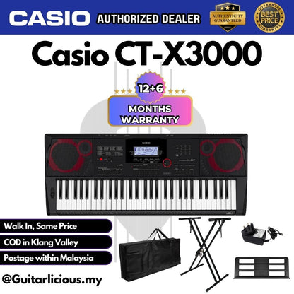 Casio CT-X3000 61-Keys Portable Keyboard Premium Bundle ( CTX3000 CTX 3000 )