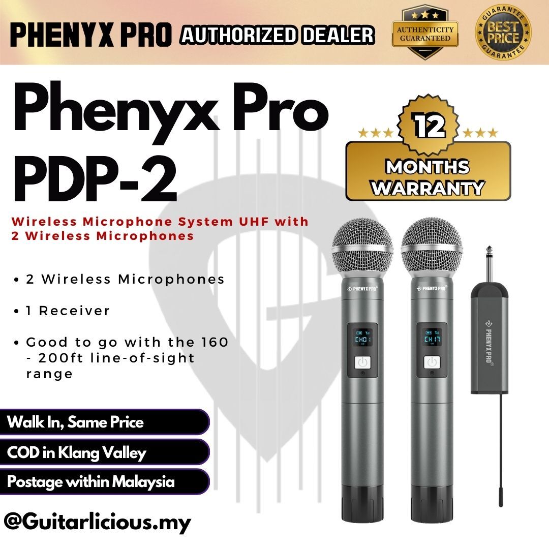 新品未開封 PHENYX PRO PDP-2 デジタルUHF ワイヤレスマイク PDP-2-1H1B Dual Digital Wireless Mic System - Phenyx Pro