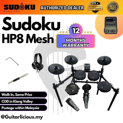 Sudoku Home Practice HP8 Full Mesh Electronic Drum Digital Electric Drum Set Kit ( HP 8 / HP-8 / Mesh )