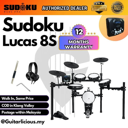 SUDOKU Lucas 8S Series Full Mesh Electronic Drum / Digital Drum Set Kit ( LUCAS8S / Lucas-8S )