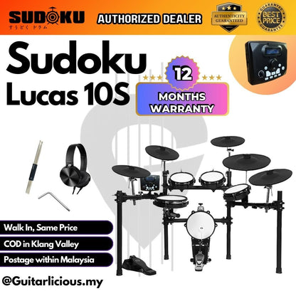 SUDOKU Lucas 10S Series Full Mesh Electronic Drum / Digital Drum Set Kit ( LUCAS10S / Lucas-10S )