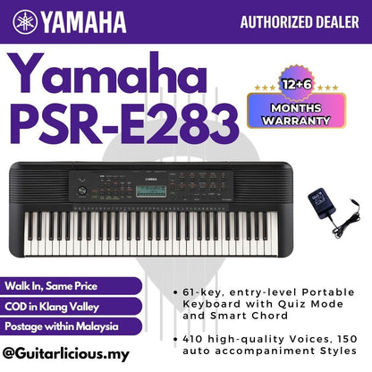 Yamaha PSR-E283 Portable 61 Key Portable Electric Keyboard - ( PSR E283 / PSRE283 )