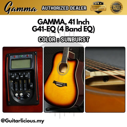 GAMMA Series 41 inch Acoustic Guitar with 4 band EQ (FT-G41-EQ)