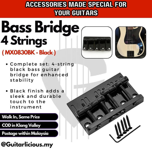 Bass 1 set 4 Strings Black Bass Guitar Bridge - MX0830BK