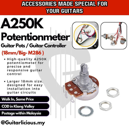 Potentiometer Guitar Pots / Guitar Controller A250K A500K B250K B500K (18mm / Small Big) Audio Linear Guitar Tone Volume