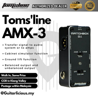 Tom'sline Matchbox Active DI / Direct Box AMX-3 / Splitter DI Box ( AMX3 / AMX 3 )