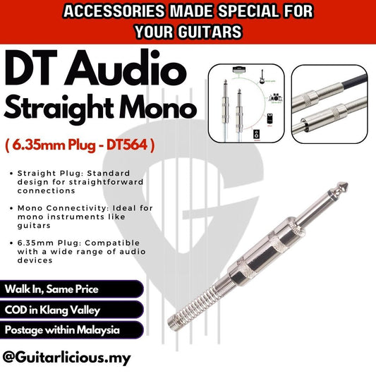 DT Audio Straight Mono / 6.35mm Plug for Guitar Cable - DT564