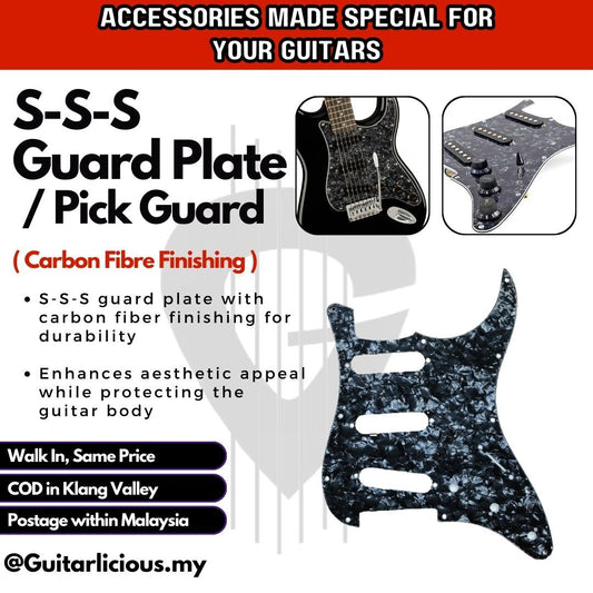 SSS Single Coil Pick Up Configuration Guard Plate for Stratocaster Electric Guitar ( HB-22 / HB22 )