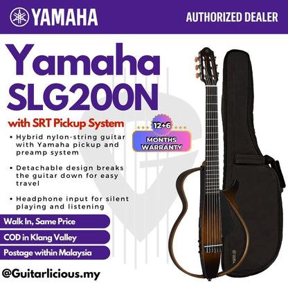 Yamaha SLG200N Nylon-String Silent Guitar with SRT Pickup System - Tobacco Brown Sunburst ( TBS / SLG-200-N / SLG 200 )