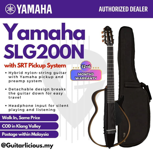Yamaha SLG200N Nylon-String Silent Guitar with SRT Pickup System - Translucent Black ( TBL / SLG-200-N / SLG 200 )