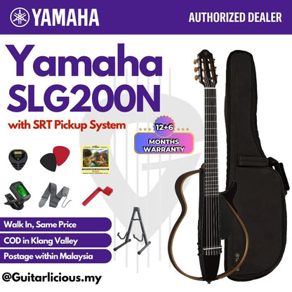 Yamaha SLG200N Nylon-String Silent Guitar with SRT Pickup System - Translucent Black ( TBL / SLG-200-N / SLG 200 )