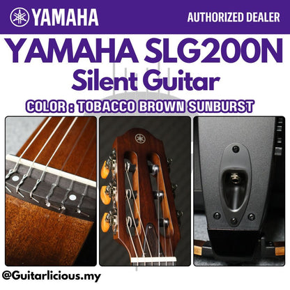 Yamaha SLG200N Nylon-String Silent Guitar with SRT Pickup System - Tobacco Brown Sunburst ( TBS / SLG-200-N / SLG 200 )