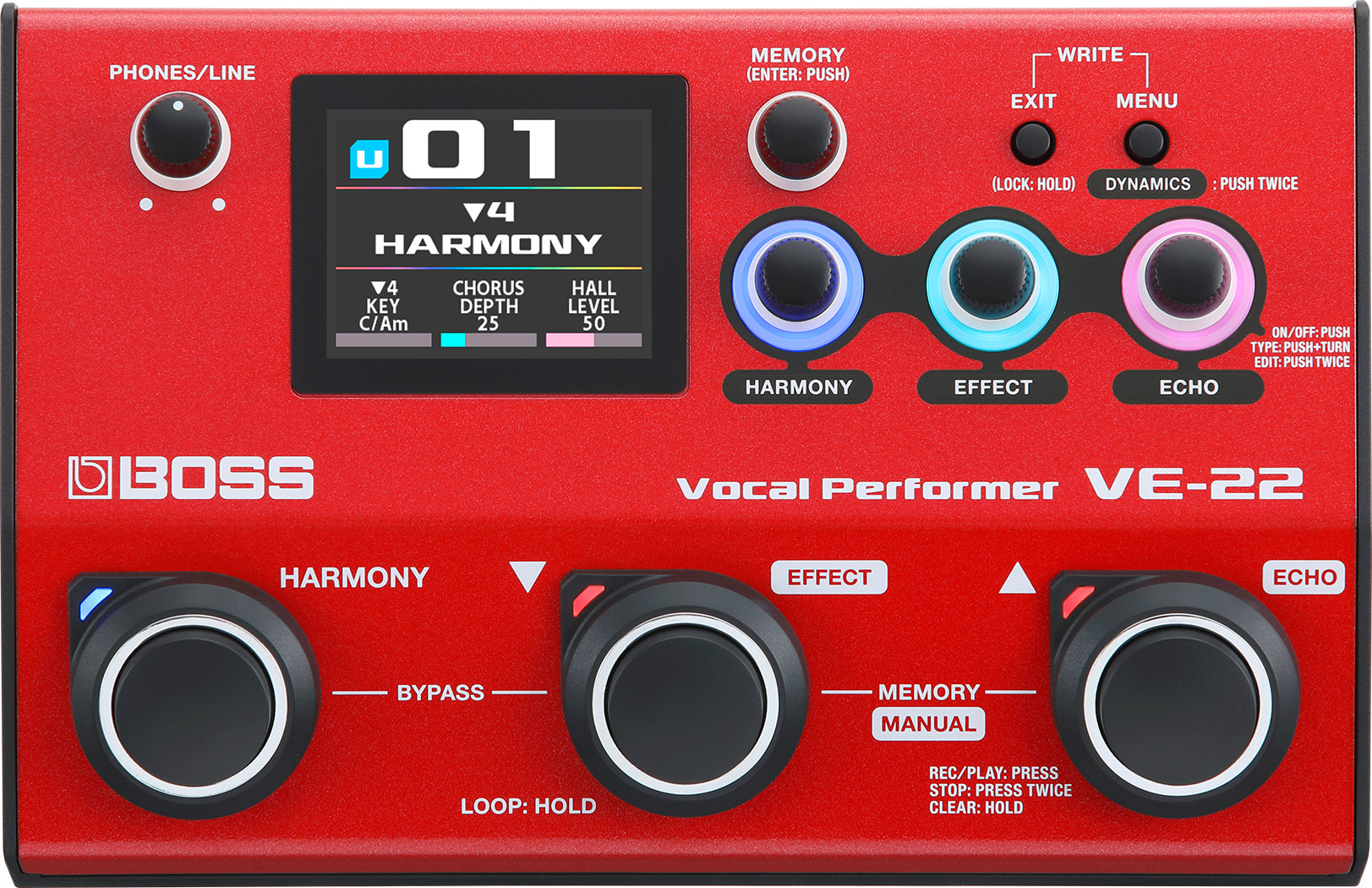 Boss VE-22 Vocal Effects and Looper Pedal Harmonist Pedal Empower Your – GUITARLICIOUS