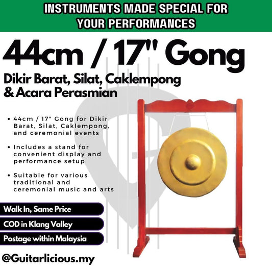 44cm / 17 inch Gong Dikir Barat, Silat, Caklempong & Acara Perasmian with Stand